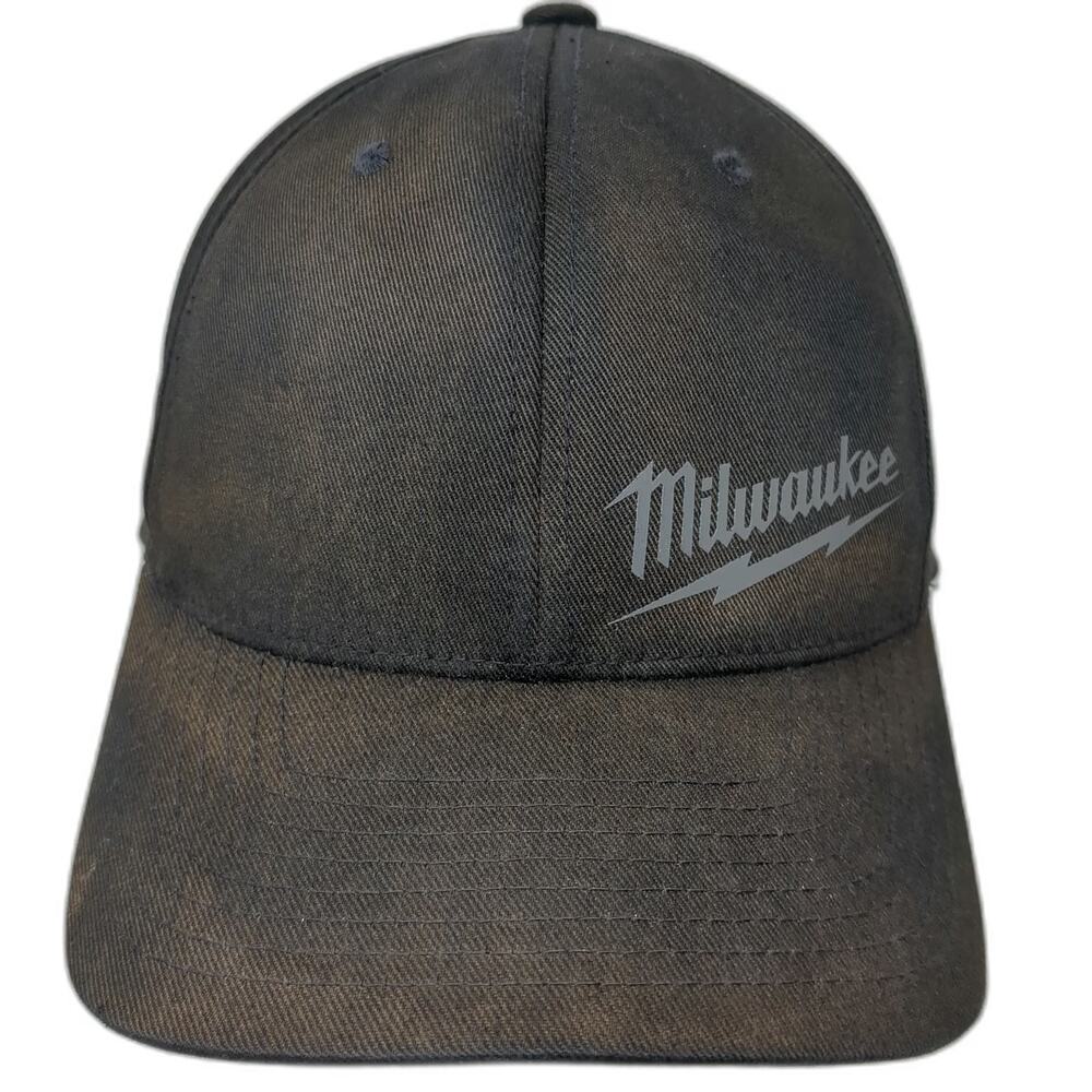 Milwaukee Baseball Cap Black M Gray Fitted Flexfit Tool Logo Workwear Hat